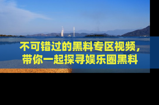 不可错过的黑料专区视频，带你一起探寻娱乐圈黑料