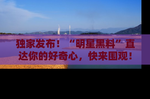 独家发布！“明星黑料”直达你的好奇心，快来围观！